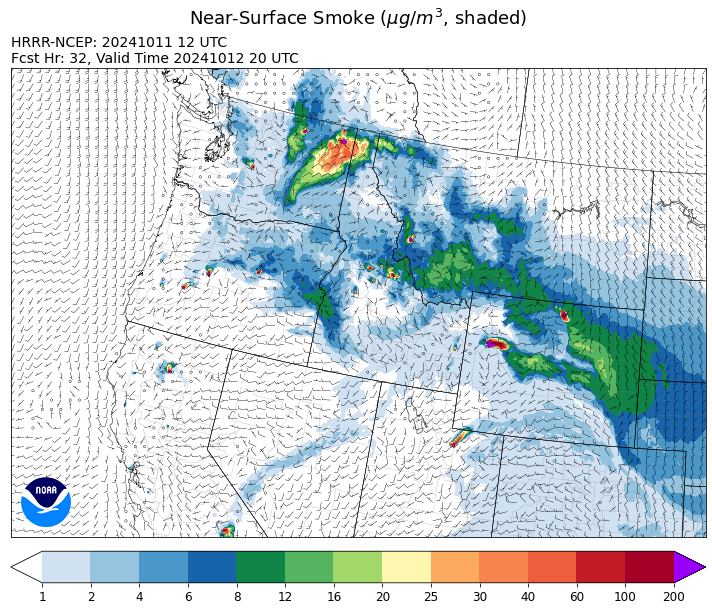 By midday Saturday, the HRRR smoke model shows some areas of light smoke over much of Montana from regional wildfires.